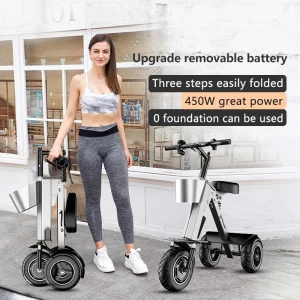 WILLJERDY Folding Electric Tricycle Mini Portable Adults, & Elderly Mobility