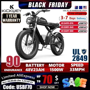 Kickwey K7 Adult Electric Bicycle 1500w 48V 23ah
