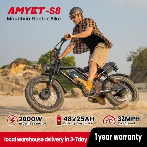 AMYET S8 Adults Electric Bike For Men 2000W Dual Motor